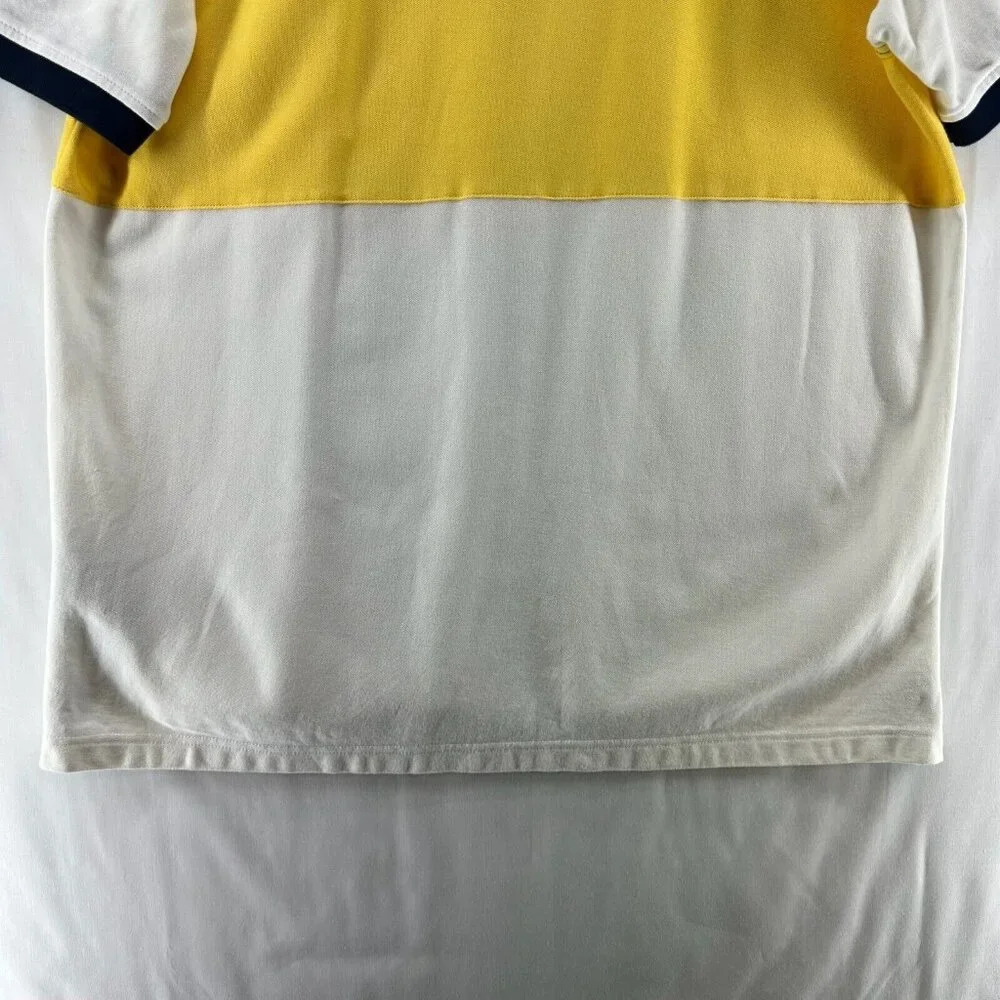 NAUTICA Polo Shirt Mens 2XL Pique Cotton Colorblock Short Sleeve Blue/Yellow - Picture 5 of 9